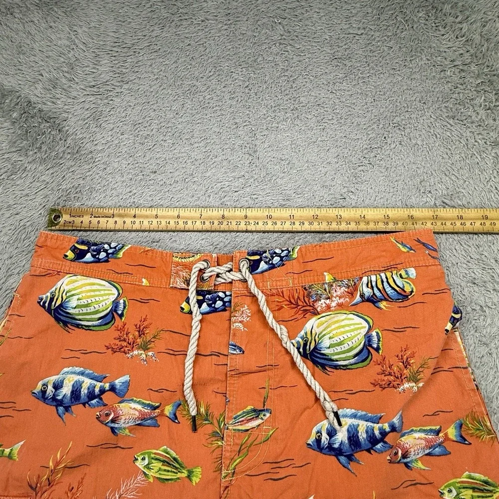 Vintage Polo Ralph Lauren swimming trunks Reef all over print Medium‎ Orange